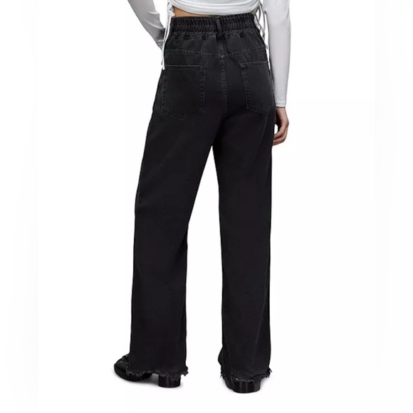 All Saints Hailey Black Wide Leg Women's Jeans Sz 4 - Picture 2 of 6